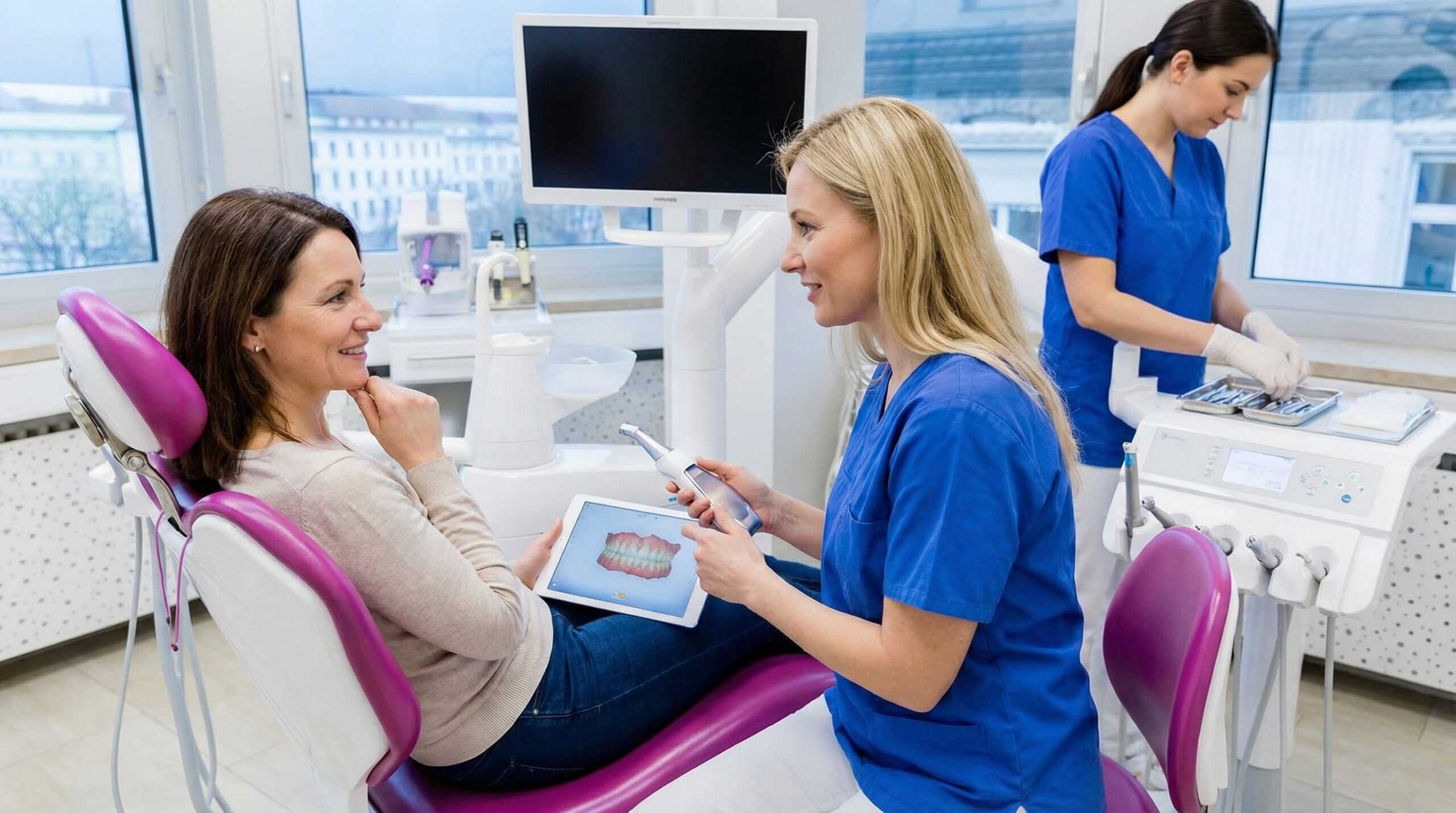 Moderne schonende Zahnextraktion bei AUX-DENT mit minimalinvasiven Techniken