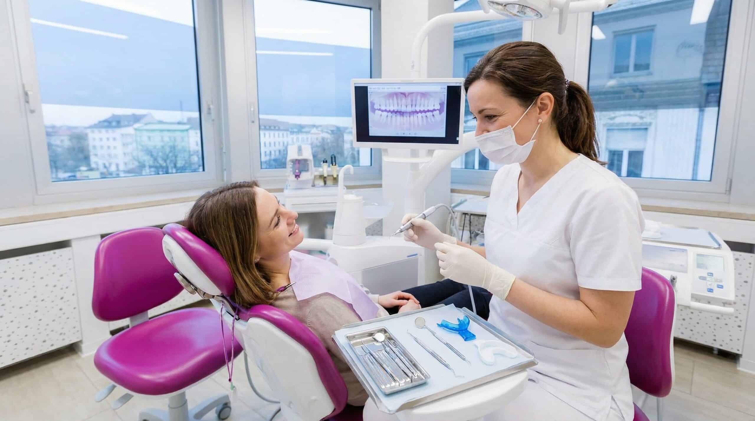 Ablauf der professionellen Zahnreinigung: von Zahnsteinentfernung bis Fluoridierung bei AUX-DENT