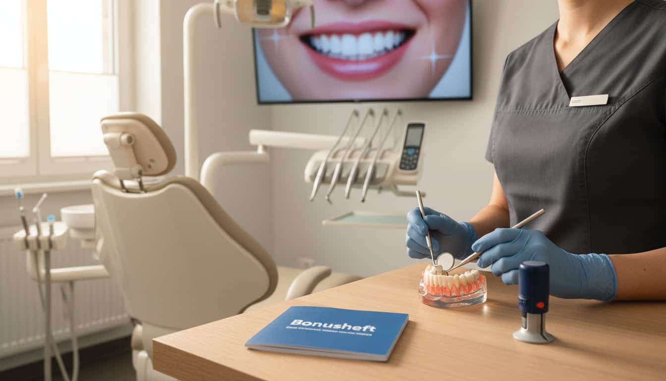 Regelmäßige Zahnvorsorge bei AUX-DENT: Bonusheft-Stempel und professionelle Kontrolle